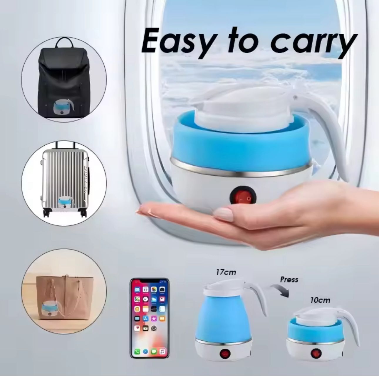 🔥🚿 Hervidor Eléctrico Plegable de Viaje – 600W / 600ml (Cod.2008)