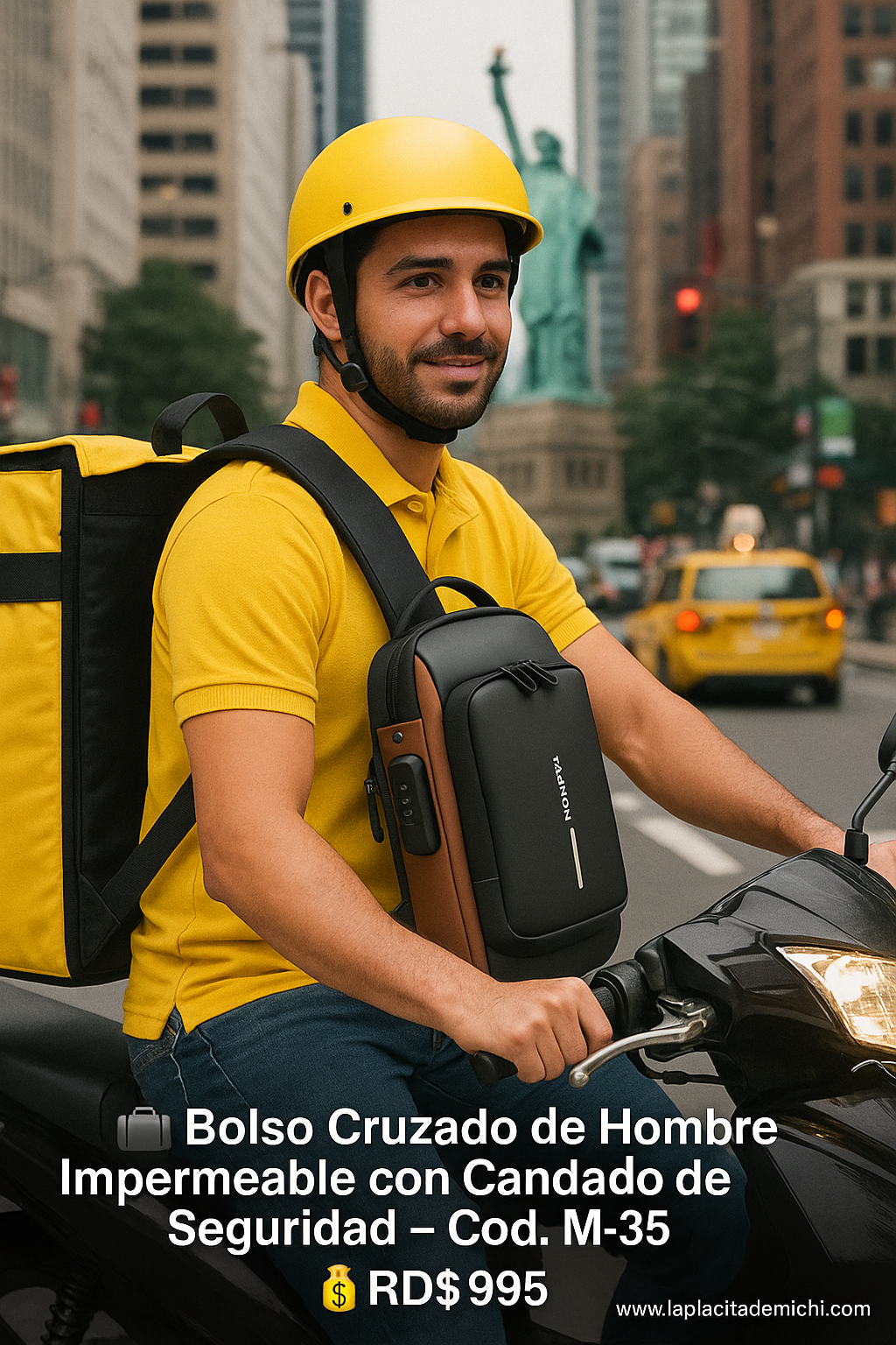 Bolso Cruzado de Hombre Impermeable y Candado de Seguridad
(Cod.M-35)