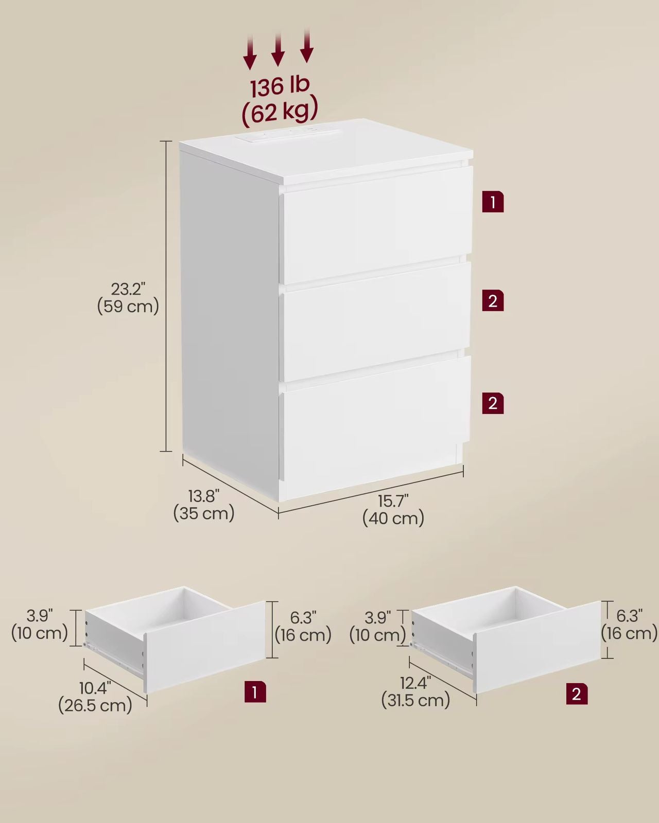 🛏️ Mesita de Noche de Madera Blanca – Elegancia y Funcionalidad en Cada Rincón
(Cod.283275)