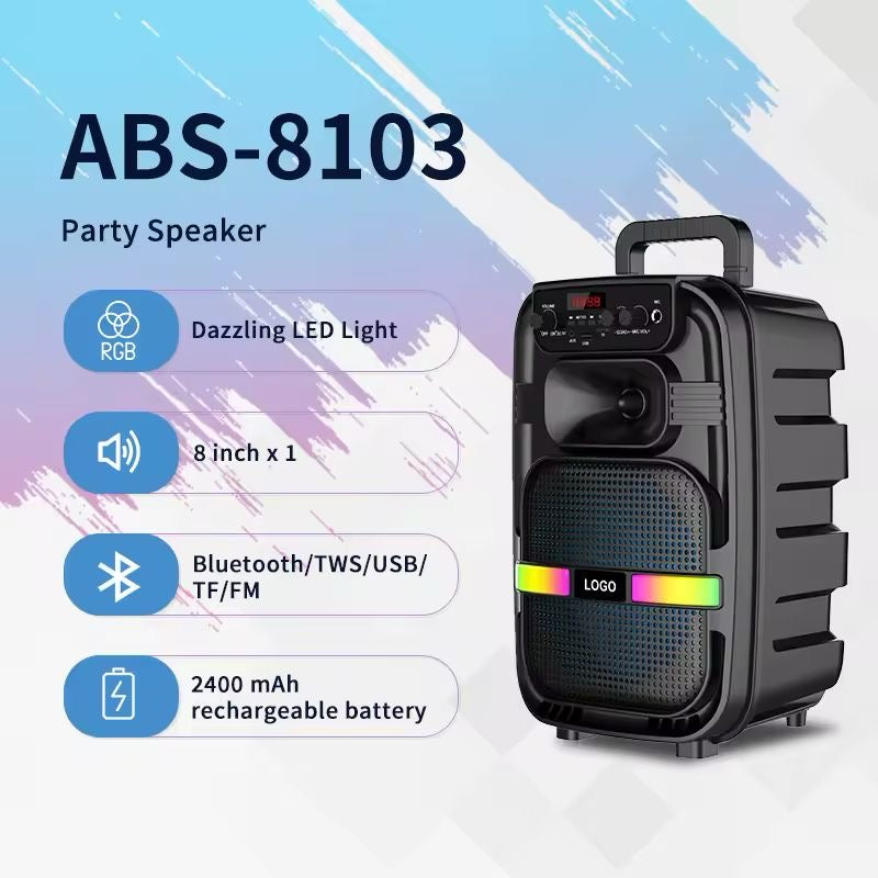 Bocina Bluetooth con Micrófono de 8 pulgadas (Cod.-8103)