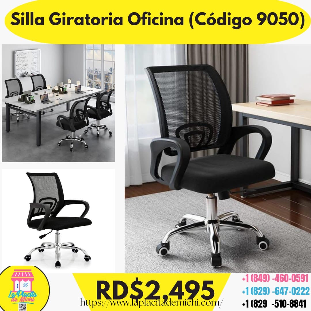 🪑 Silla Giratoria de Oficina – Modelo Ergonómico con Estilo Moderno
📦 Código: 9050