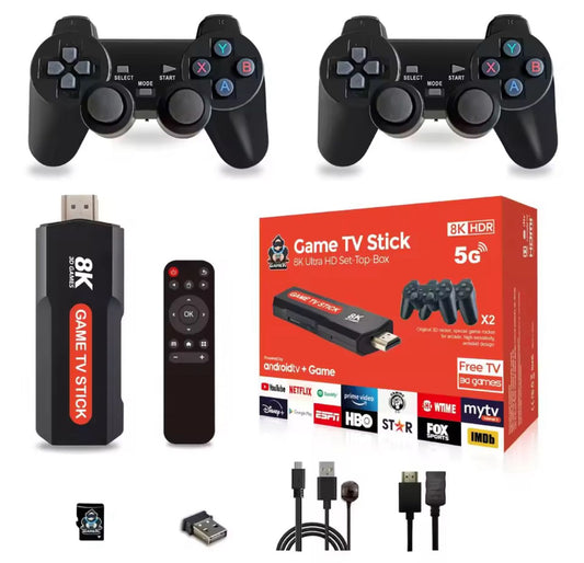 🎮🔥 Game TV Stick 8K Ultra HD– Consola Retro + Sistema Dual. (Cod.8Kx2)
