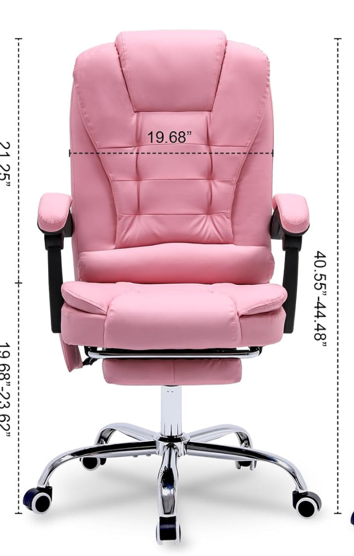 🩷🎀 Silla Ejecutiva con Masajeador y Reposapiés – Color Rosada  (Cod.V2)
💰 RD$8,995