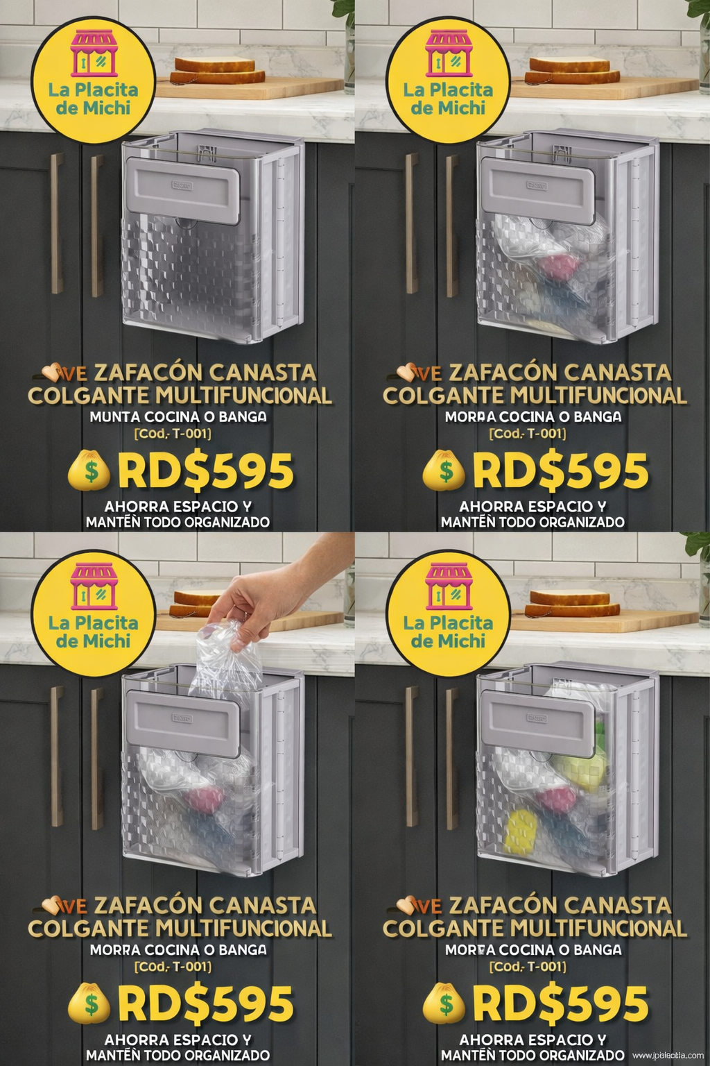 🧺✨ ZAFACÓN CANASTA COLGANTE MULTIFUNCIONAL PARA COCINA O BAÑO – AHORRA ESPACIO Y MANTÉN TODO ORGANIZADO ✨🧺(Cod.T-001)
💰RD$595