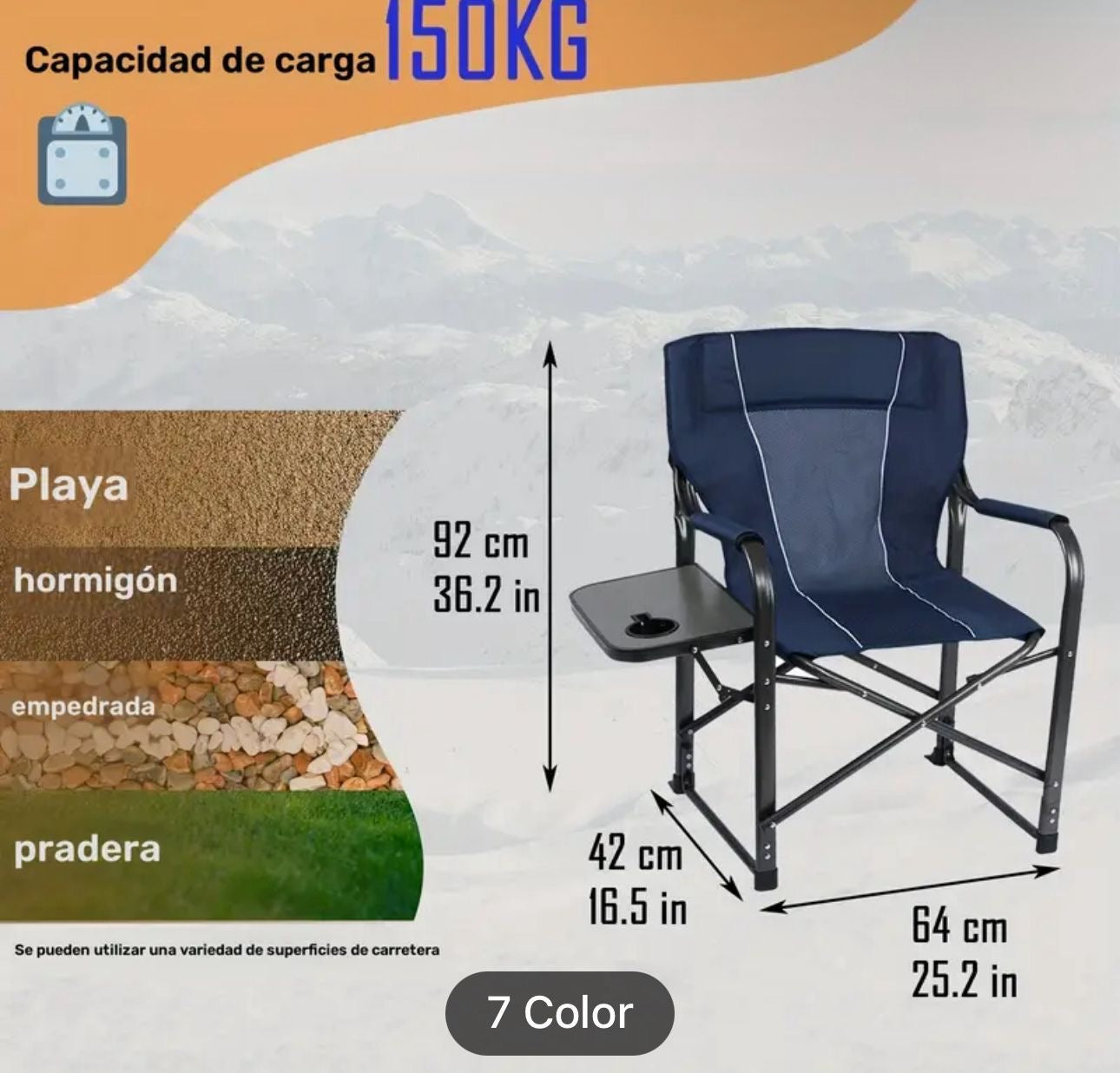 🪑 Silla Plegable con Mesa Auxiliar (Cod.11)
💰 RD$2,495