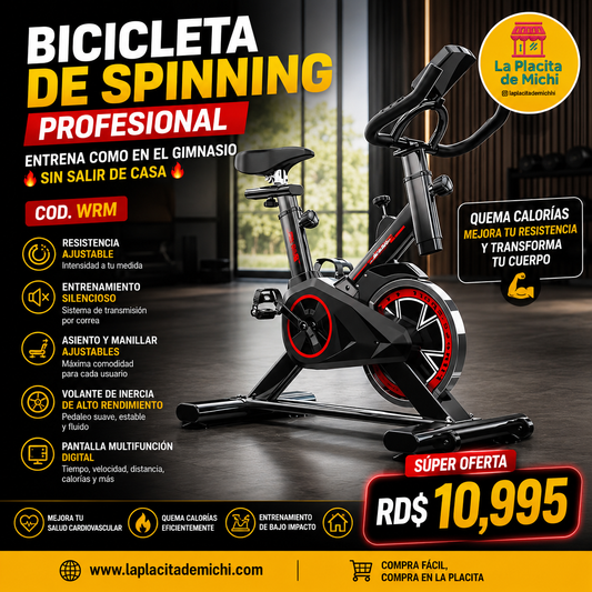 🚴‍♂️🔥 BICICLETA DE SPINNING PROFESIONAL – ENTRENA COMO EN EL GIMNASIO SIN SALIR DE CASA 🔥🚴‍♀️

🆔 Cod. WRM

💰 RD$10,995