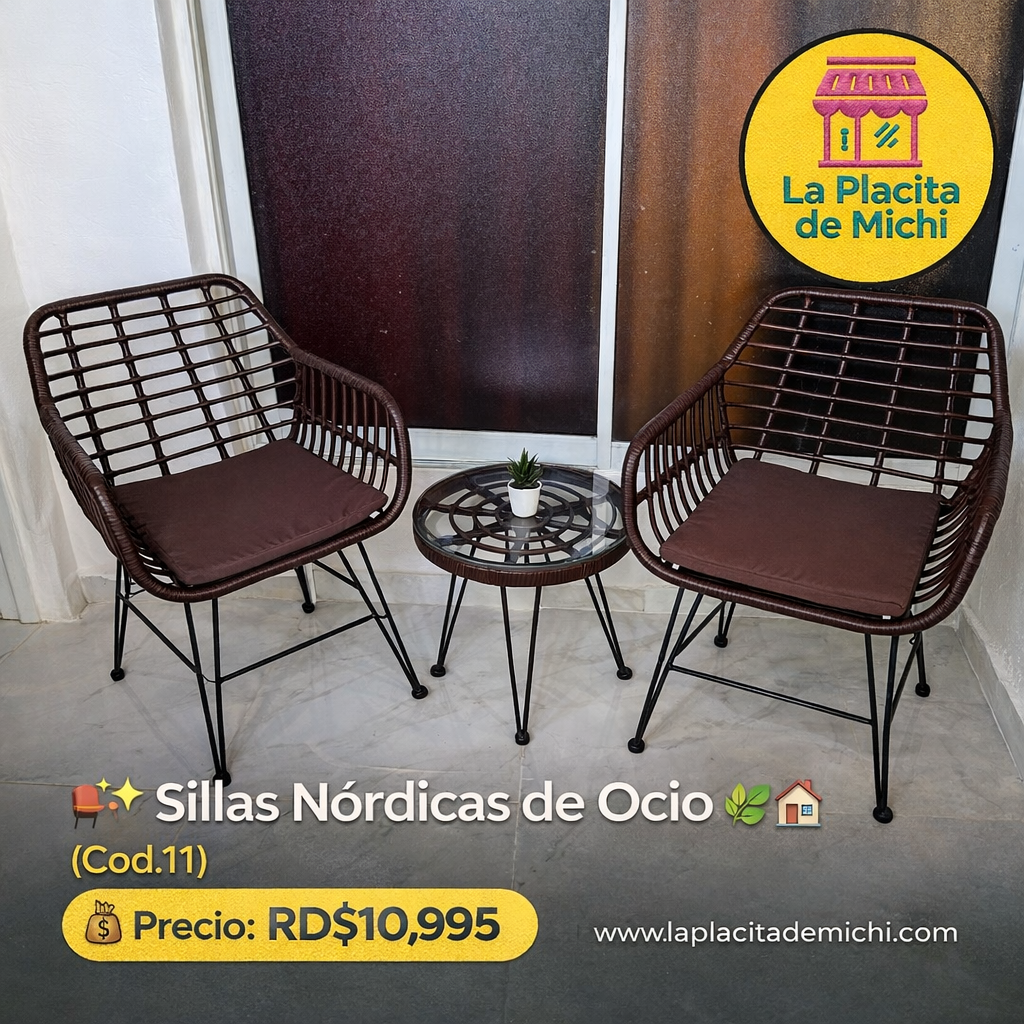 🪑✨ Sillas Nórdicas de Ocio 🌿🏡 (Cod.11) MARRÓN 

💰 Precio: RD$10,995