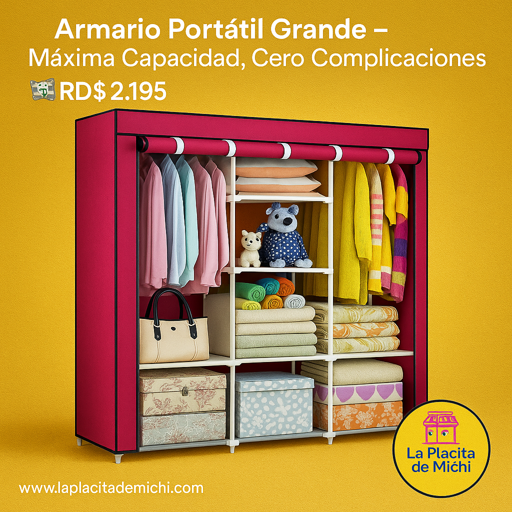 🧥 Armario Portátil Grande – Orden Real, Espacio Extra sin Obras (Cod.88130)

💰 RD$2,195