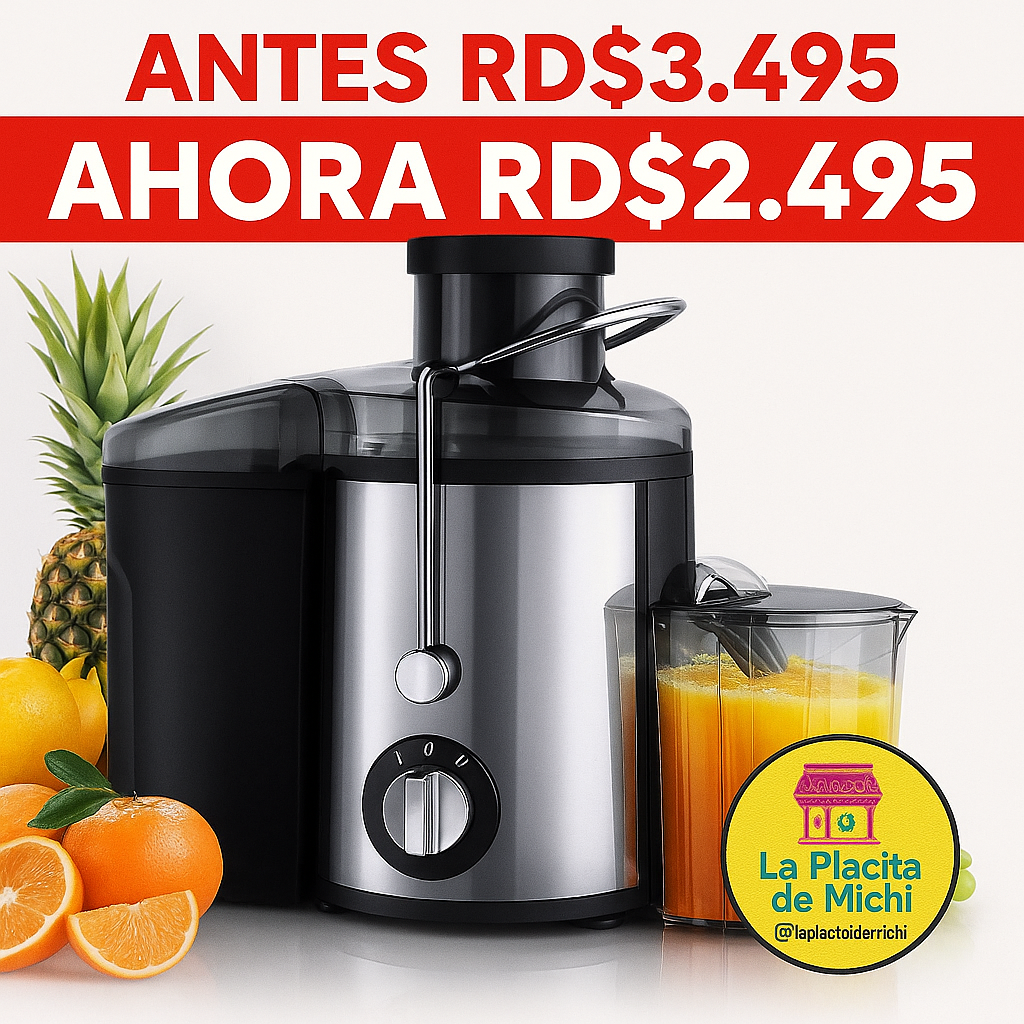 🍊 Extractor de Jugos Eléctrico de Alta Potencia – Jugos Frescos en Segundos

💰RD$2,495