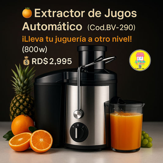 🍊 Extractor de Jugos Automático – (Cod.BV-290) ¡Lleva tu juguería a otro nivel! (800w)