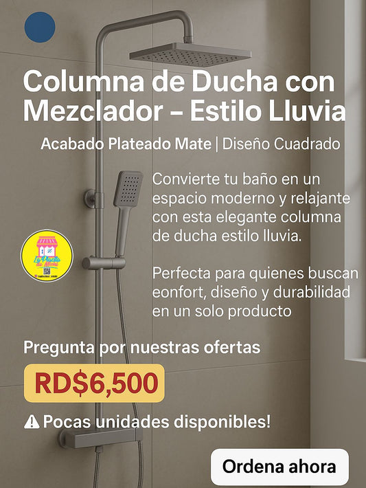 🚿 Columna de Ducha con Mezclador – Estilo Lluvia (Cod. 206)