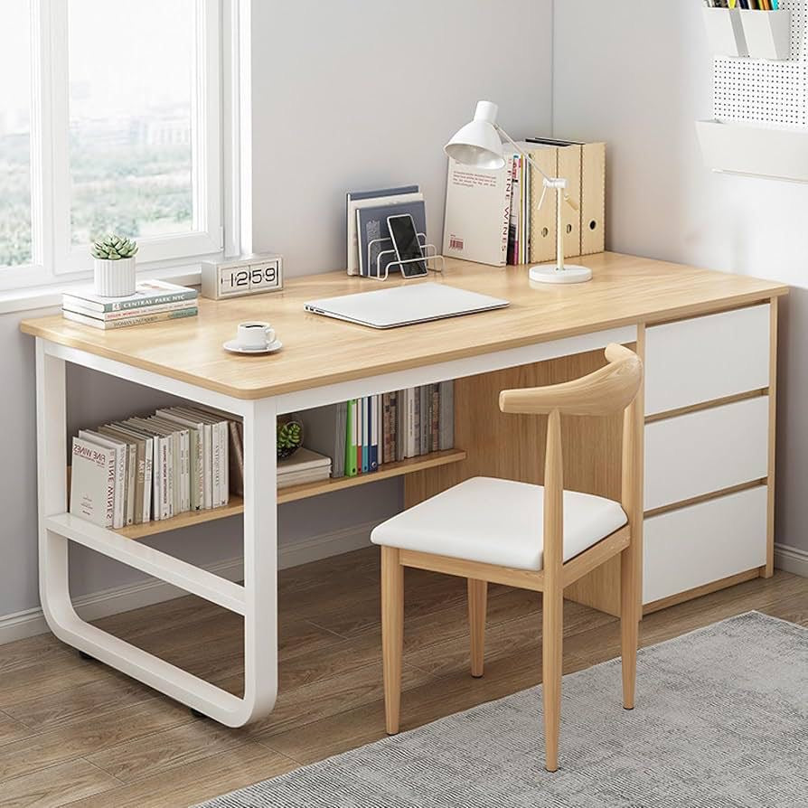 🪑💼 Mesa de Oficina Moderna con Estantería y 3 Cajones 📌 (Cod. 283270)

💰 RD$3,995