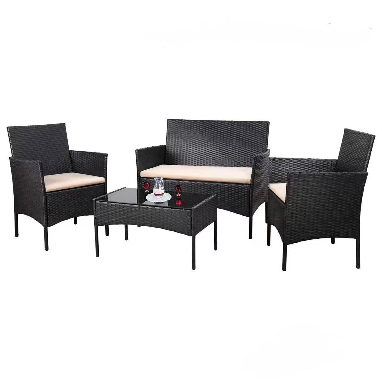 🛋️ Juego de Sala Exterior en Ratán Sintético – Elegancia y Confort para tu Espacio 🛋️ (Cod.-04) (*Color Negro* 

💰RD$10,995