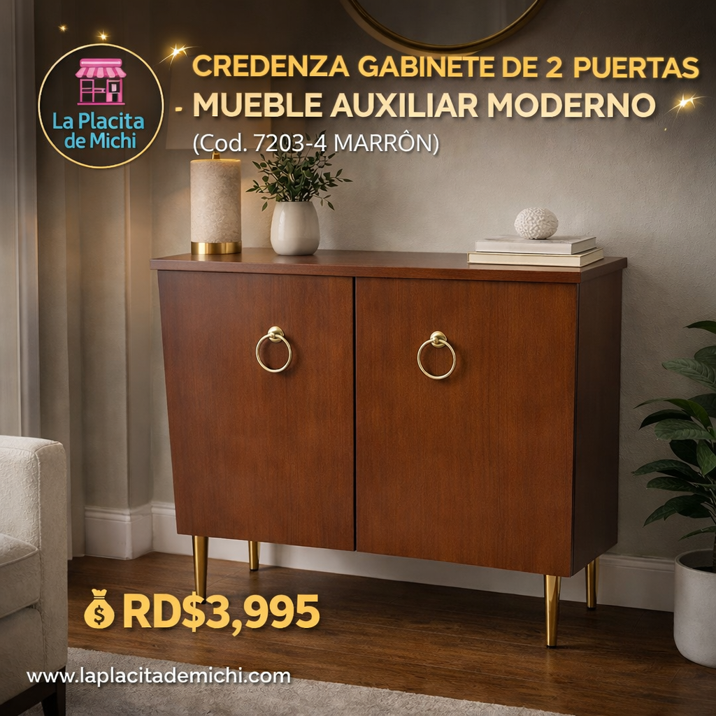 ✨ CREDENZA GABINETE DE 2 PUERTAS / MUEBLE AUXILIAR MODERNO ✨(Cod. 7203-4 MARRÓN)

💰RD$3,995