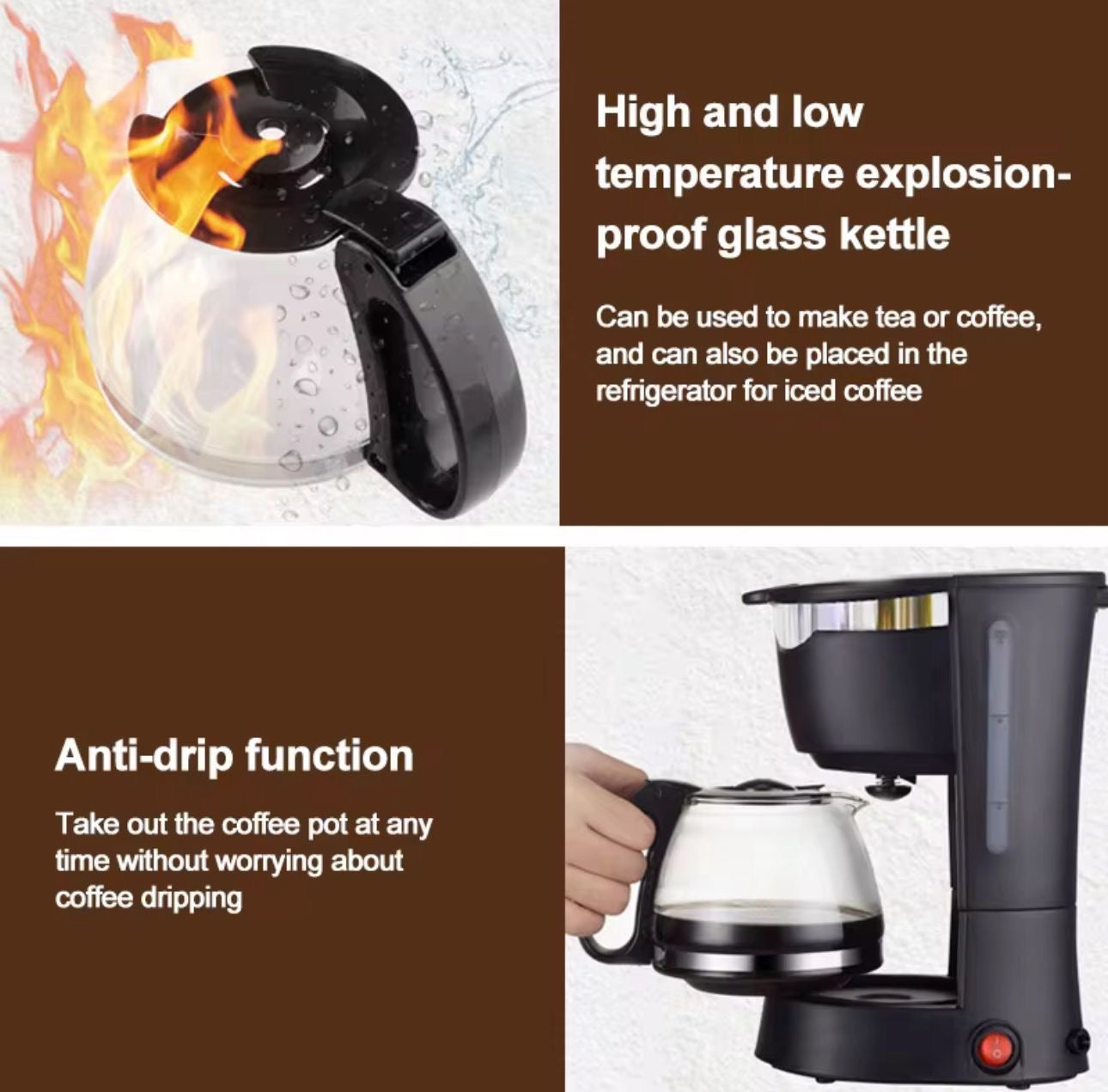 ☕ Cafetera de Goteo Espresso Portátil – 6 Tazas | Estilo Americano (Cod.2506)