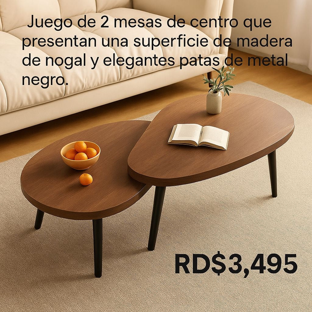 ✨ Juego de 2 Mesas Auxiliares de Madera – Estilo Moderno y Resistente ✨(Cod.2573)

💰 Precio: RD$3,495