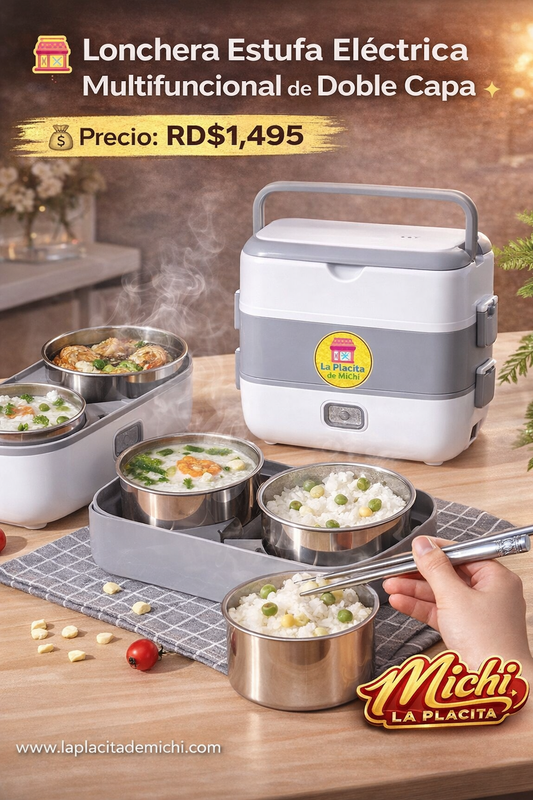 🍱 Lonchera Estufa Eléctrica Multifuncional de Doble Capa

💰 Precio: RD$1,495