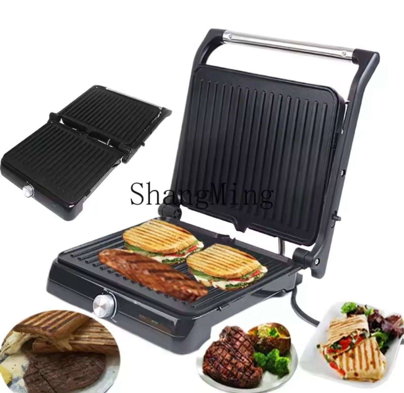 🍞🔥 Máquina de Pan y Tostadora Multiuso 
Parrilla Eléctrica 2 en 1 (Cod.sk-08103) (1000w) -110v