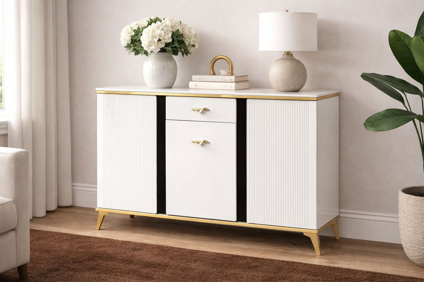 ✨ CREDENZA REPISA APARADOR MODERNO BLANCO Y DORADO – ELEGANCIA Y ORGANIZACIÓN PARA TU HOGAR ✨

📌 Cod. 88126)

💰RD$8,495
