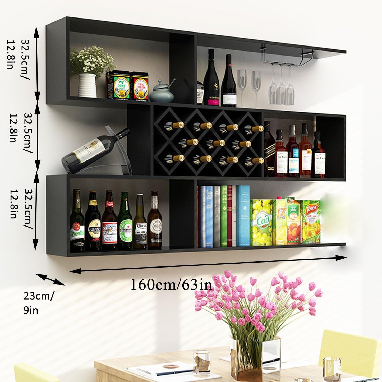 🍷✨ Bar Flotante de Pared – Diseño Moderno & Súper Funcional ✨🍷 (Cod.0083 Marrón) 

💰RD$4,995