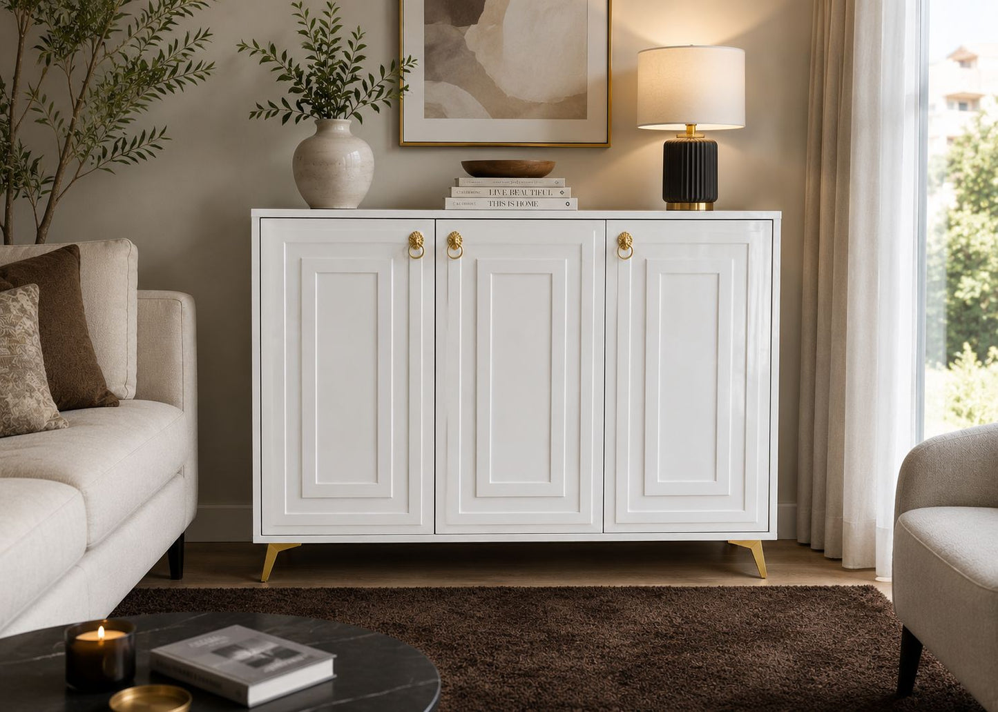✨🤍 CREDENZA REPISA APARADOR MODERNO BLANCO Y DORADO – ELEGANCIA Y ORGANIZACIÓN PARA TU HOGAR ✨

📌 Cod. 82602)

💰RD$8,495