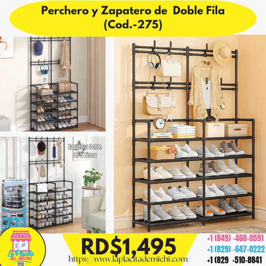 Perchero y Zapatero de  Doble Fila
(Cod.-275)