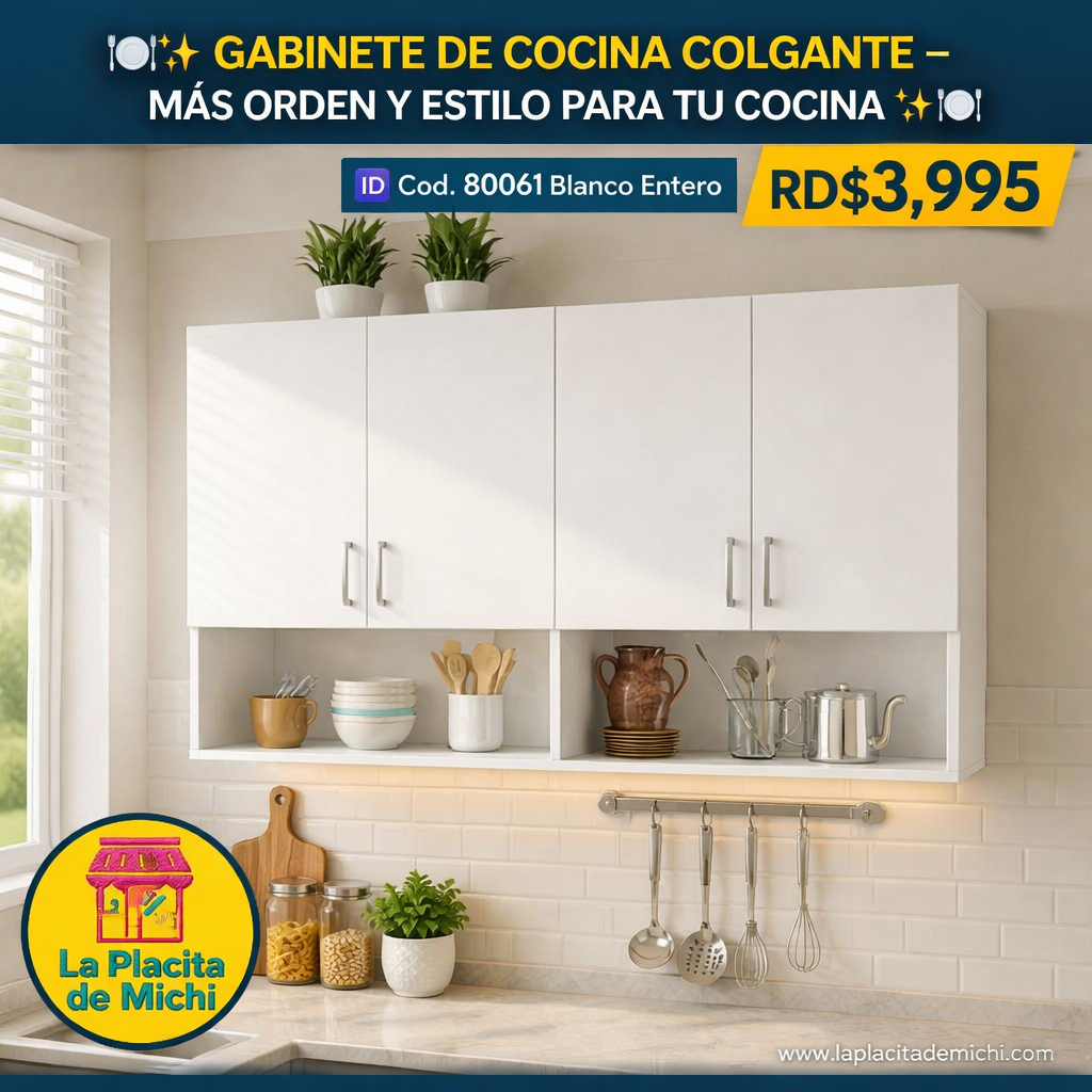 🍽️✨ GABINETE DE COCINA COLGANTE – MÁS ORDEN Y ESTILO PARA TU COCINA ✨🍽️

🆔 Cod. 80061 Blanco Entero

💰 RD$3,995