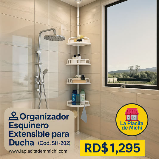 🚿 Organizador Esquinero Extensible para Ducha
✨ (Cod. SH-202)

💰RD$1,295