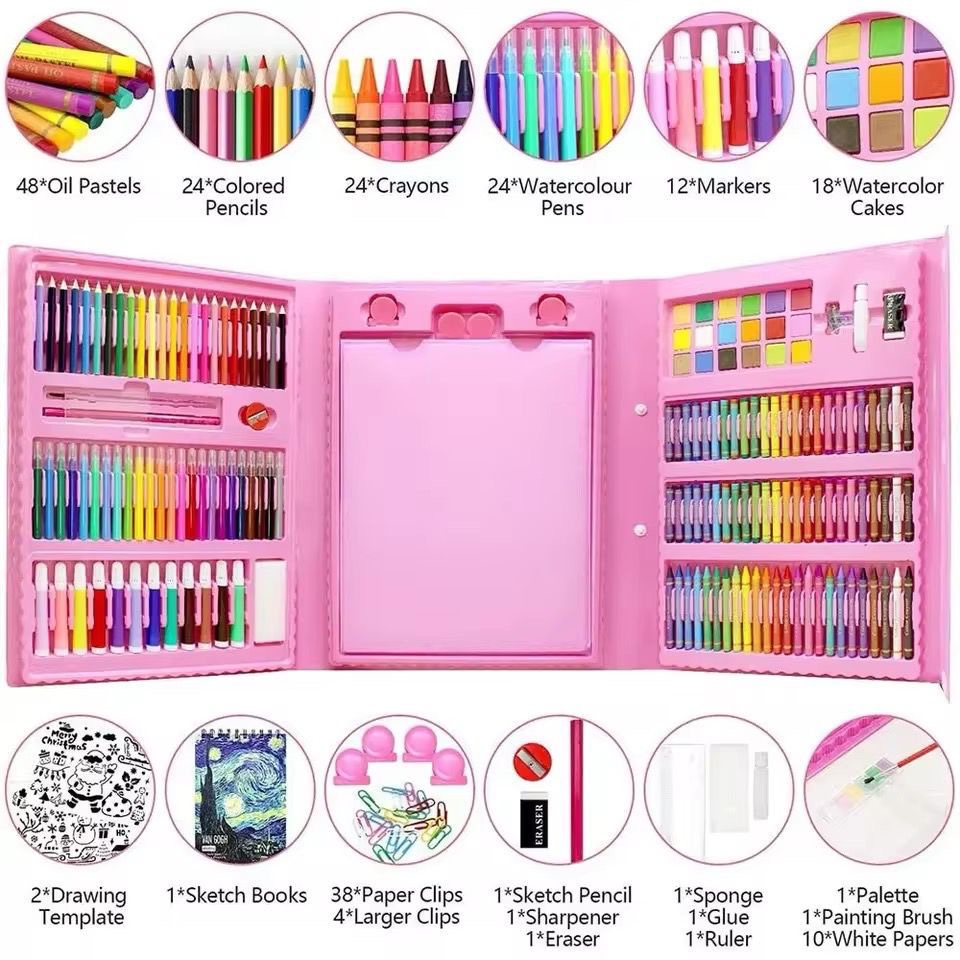 🎨 Super Mega Art Set 208 piezas – ¡La herramienta perfecta para dejar volar la imaginación en esta vuelta a clases! 🏫✏️