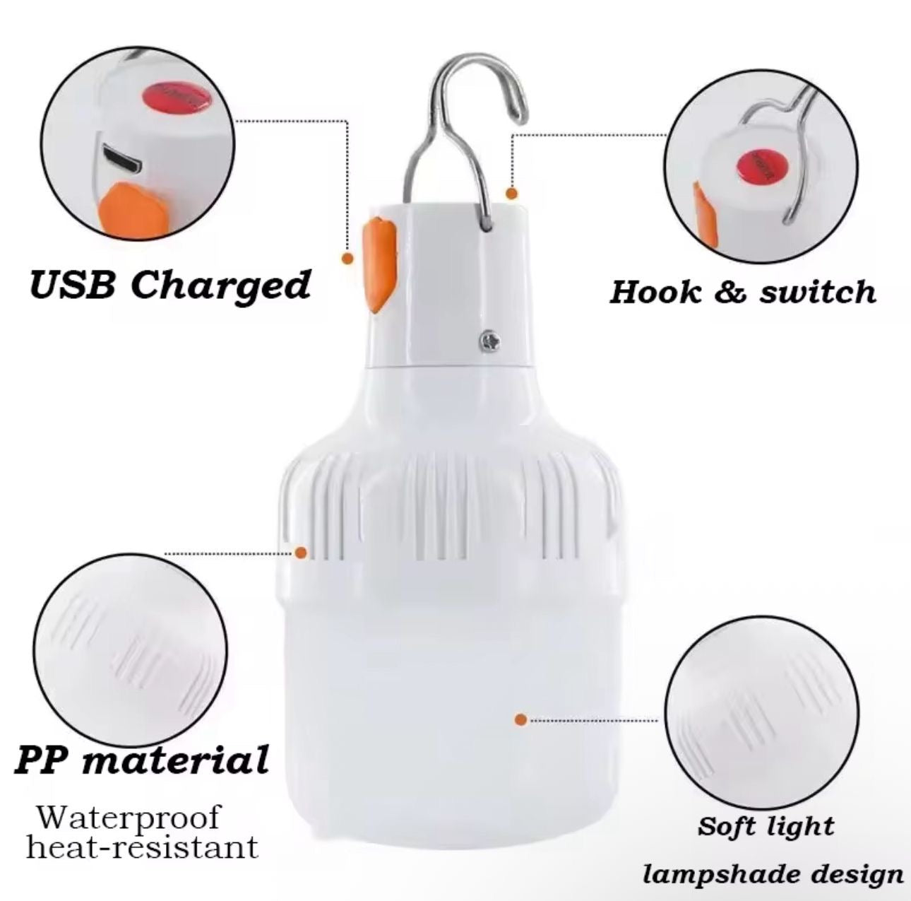 💡 Bombilla LED Recargable – ¡Luz en cualquier lugar! (Cod.033) (40w)