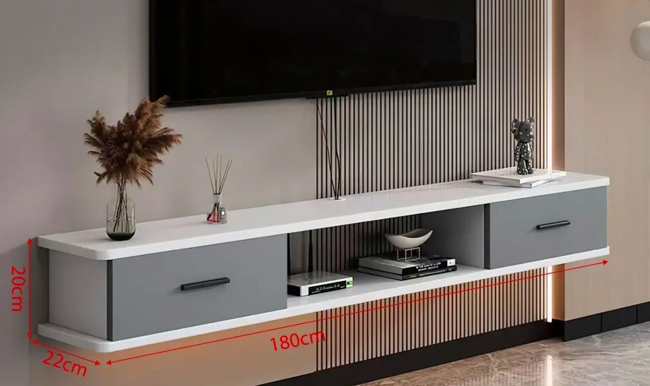 🖥️✨ Mueble para TV Minimalista con Gavetas – Diseño Moderno y Funcional ✨🖥️ Blanco Con Gris 
🆔 Cod. 25102-3
📏 Medidas: 180 × 22 × 20 cm

💰 Precio: RD$4,995