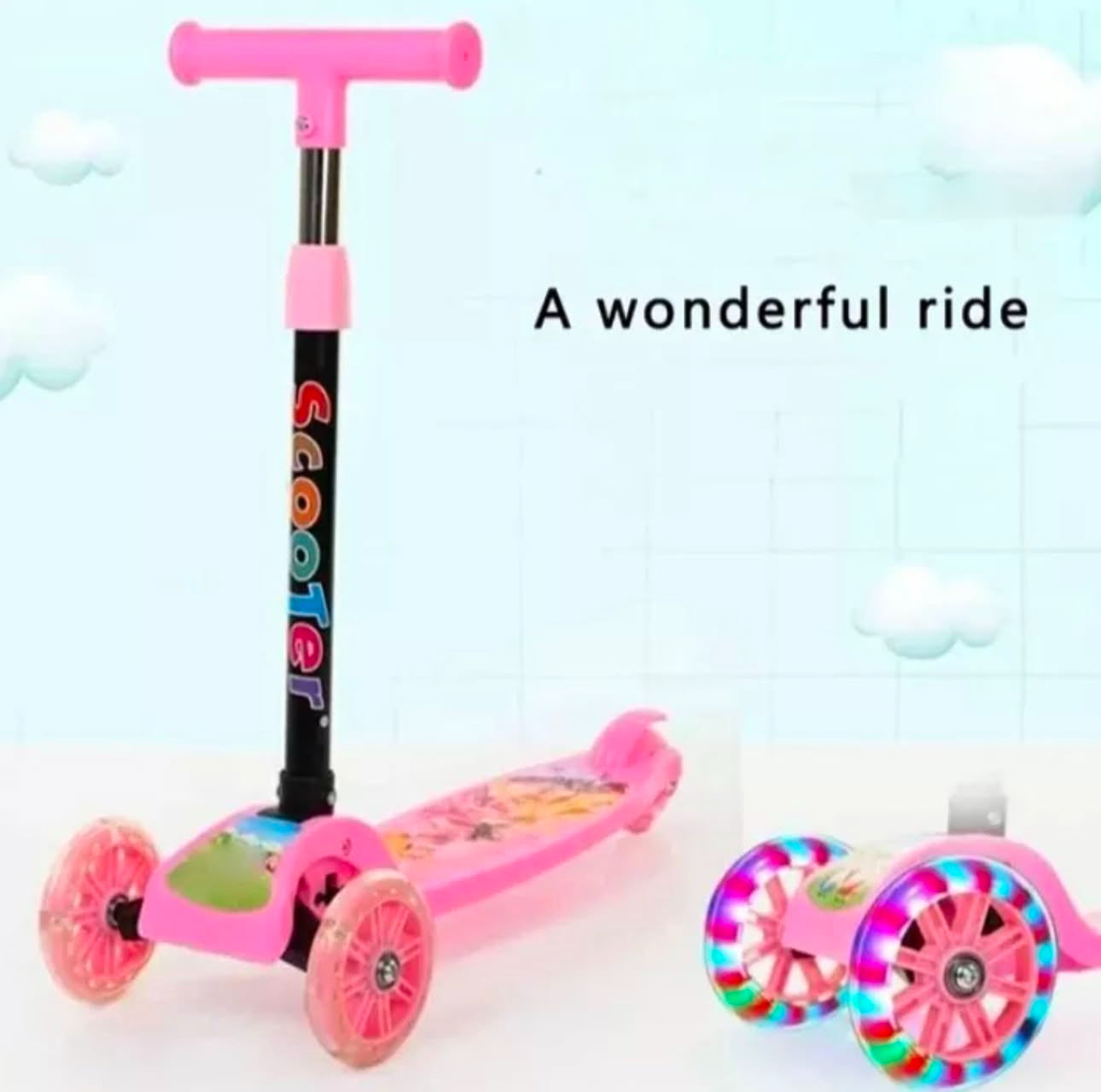 Scooter Patin Infantil Con Luz de 3 Ruedas