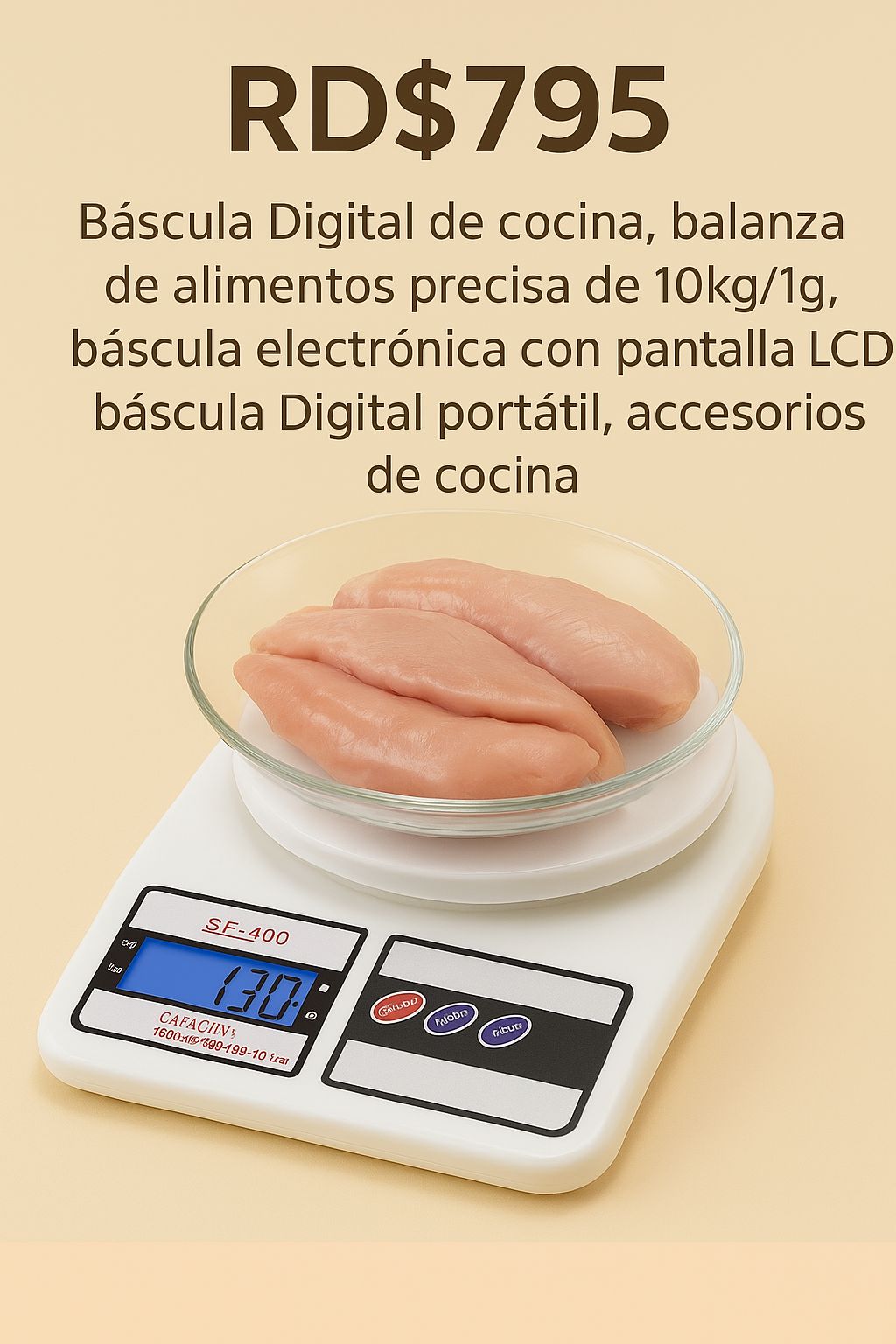 📏✨ Balanza para Alimentos (Cod SF-400) ✨📏
💰RD$795
