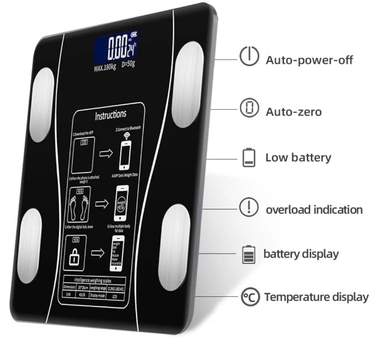 ⚖️📲 BÁSCULA INTELIGENTE BLUETOOTH – CONTROL TOTAL DE TU CUERPO 📲⚖️ (Cod. 422) 

💰RD$995