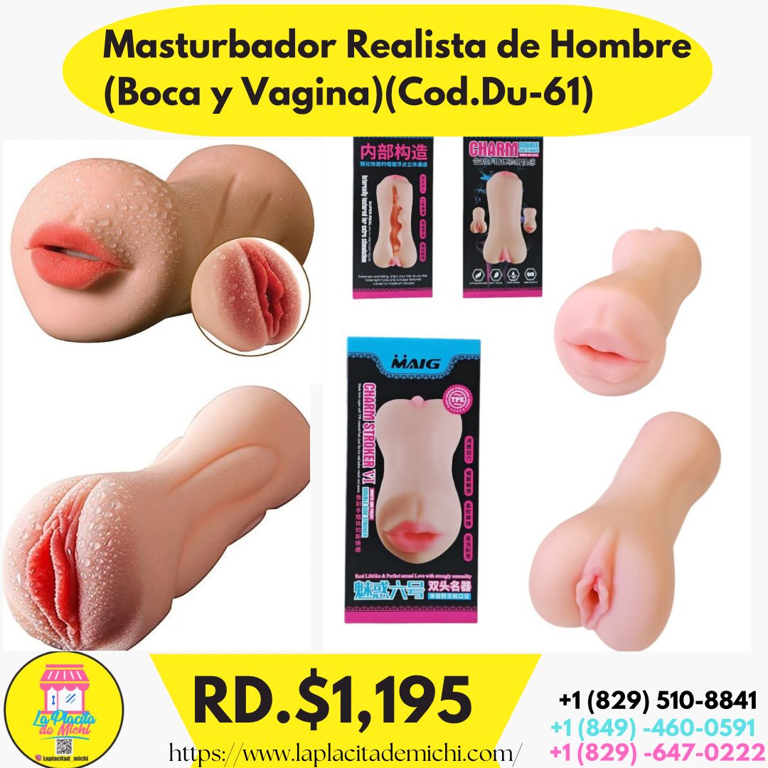 Masturbador Realista de Hombre (Boca y Vagina)(Cod.Du-61)