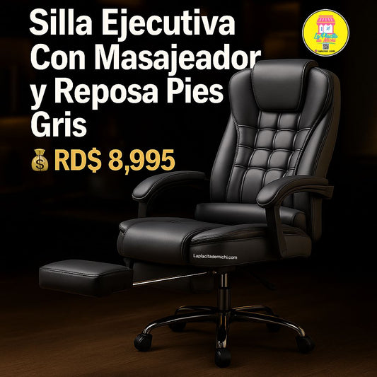 Silla Ejecutiva Con Masajeador y Reposa Pies