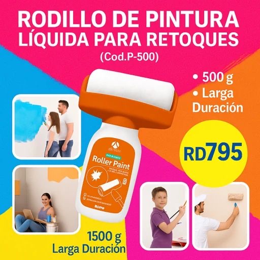 🎨✨ Rodillo de Pintura Líquida para Retoques Profesionales ✨🎨
(Cod. P-500)
💰 RD$795