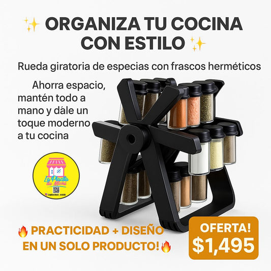Estante Giratorio Para Especies +18 Potesitos (Cod.007)
