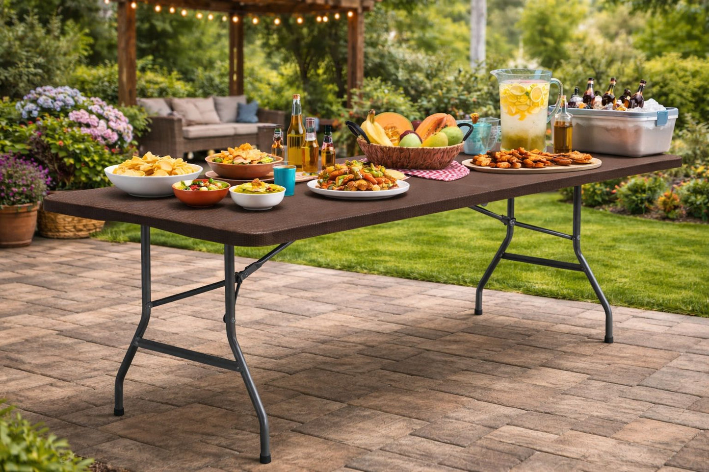 🪑 Mesa Plegable Rectangular 1.80 metros  (MARRÓN🤎)– Uso Profesional y Hogar (Cod. 1112) 

💰RD$3,495
