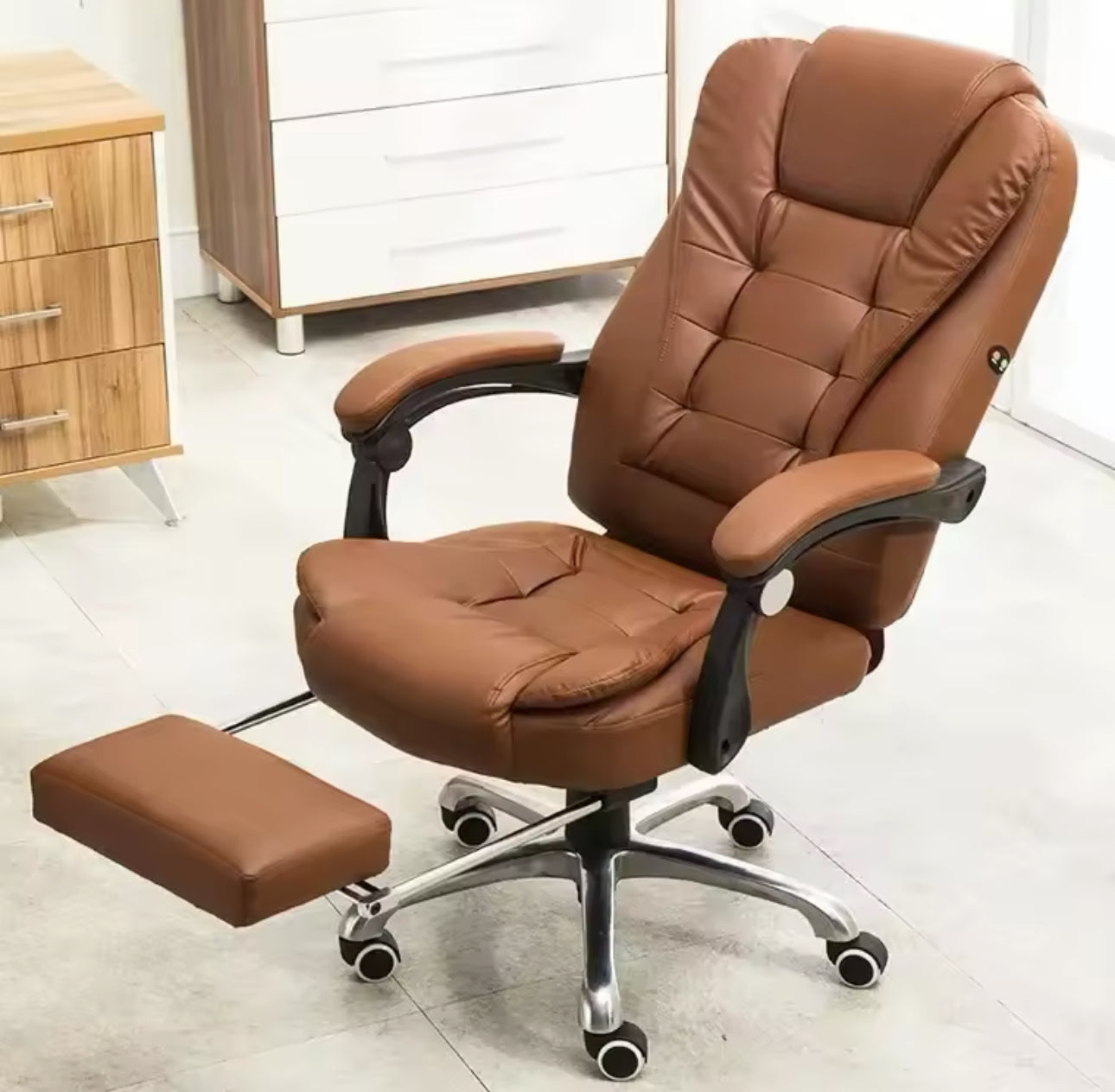 Silla Ejecutiva Con Masajeador y Reposa Pies