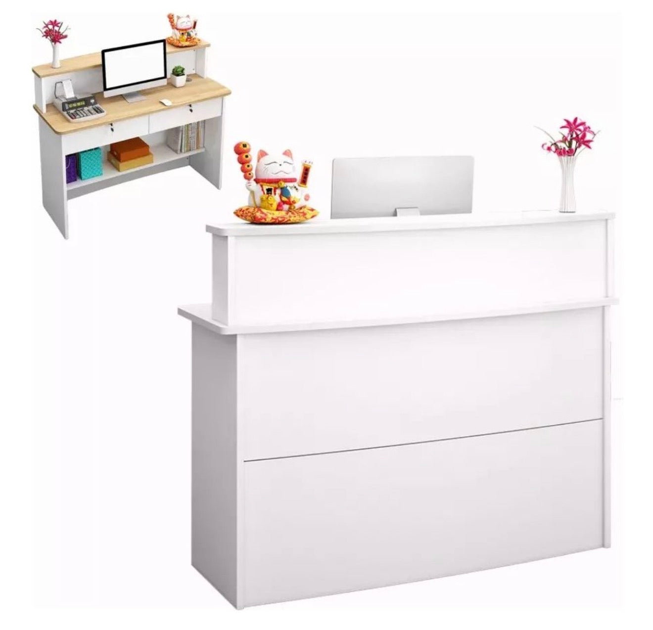 🧾✨ MOSTRADOR CAUNTER / RECEPCIÓN MODERNA PARA NEGOCIO – DISEÑO LIMPIO Y PROFESIONAL ✨🧾 (Cod. 250506 BLANCO ENTERO)

💰 Precio: RD$5,495 

📏 Medidas:
• Largo: 120 cm
• Alto total: 102 cm
• Fondo: 35 cm