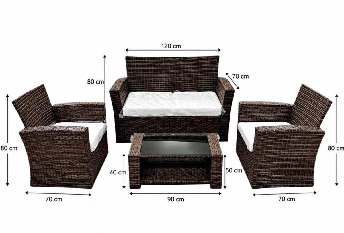 🤎✨ JUEGO DE SALA EXTERIOR PREMIUM EN RATÁN SINTÉTICO – 4 PIEZAS ✨🤎 (Cod. 150 Marrón )

💰 RD$17,995