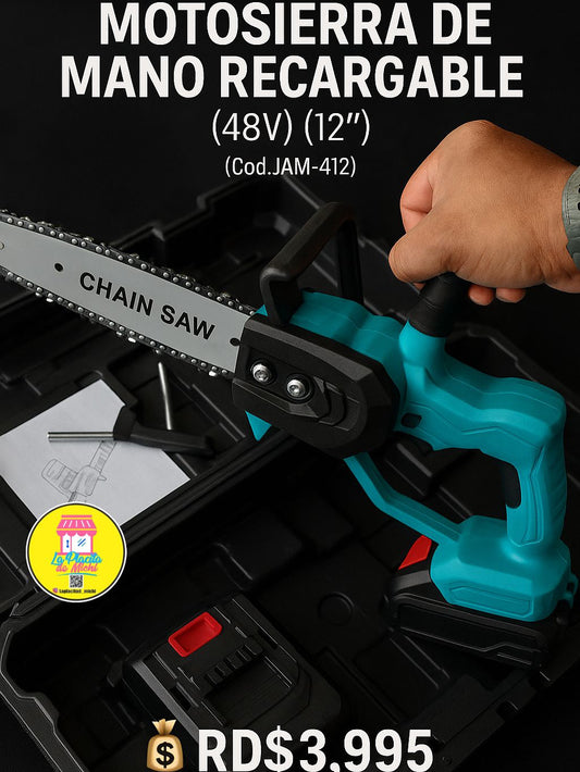 🌳⚡¡Potencia en tus manos! ✨🔋
Motosierra de Mano Recargable (48v) (12”)
(Cod.JAM-412)