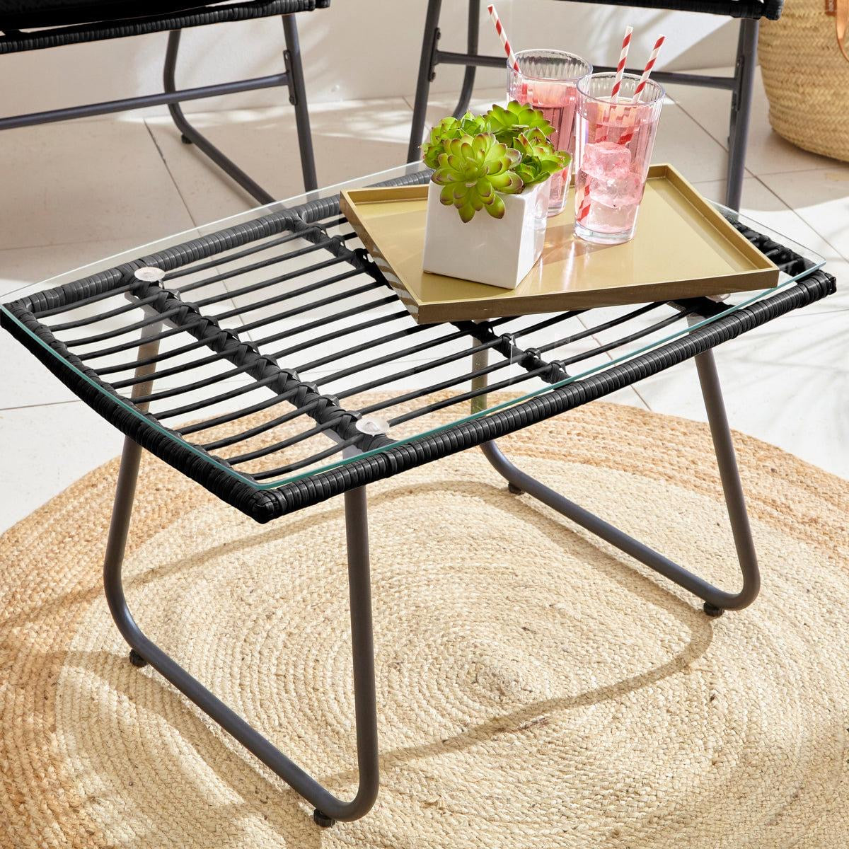 🪑 Sofá Moderno de Interior y Exterior en Ratán Sintético Color Negro ⚫️
💰RD$22,495