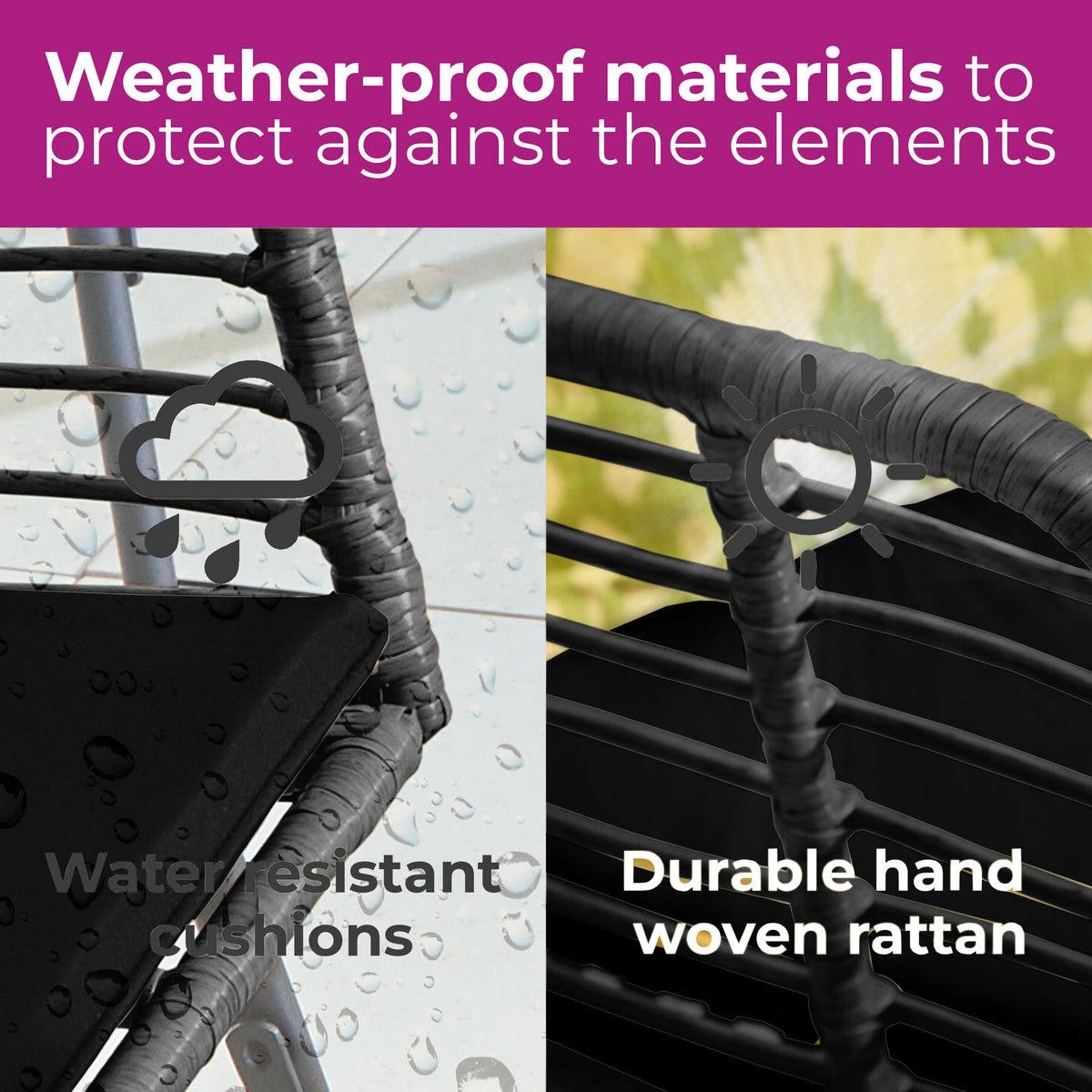 🪑 Sofá Moderno de Interior y Exterior en Ratán Sintético Color Negro ⚫️
💰RD$22,495