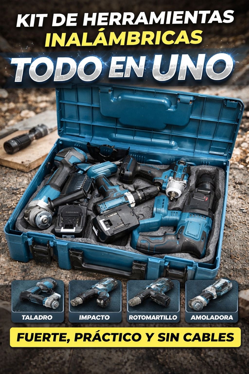 🔧⚡ KIT DE HERRAMIENTAS INALÁMBRICAS MULTIFUNCIÓN – TODO EN UN SOLO MALETÍN ⚡🔧
COD HD-0522

💰RD$8,995