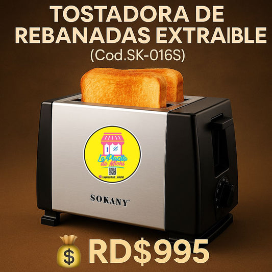 ✨ Tostadora de Rebanadas Extraíble Sokany (Cod.SK-016S) ✨
