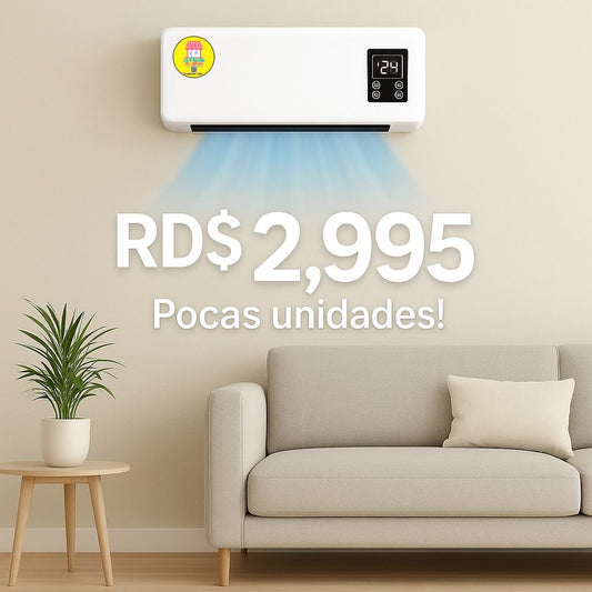 Aire Portátil de Pared 2 en 1 con Calefacción y Control Remoto (Cod.0115)