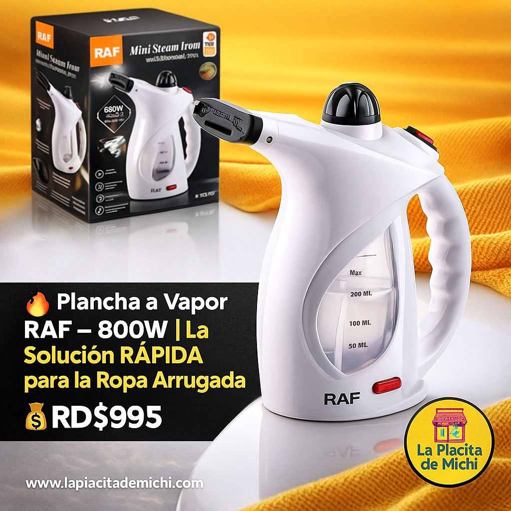 🔥 Plancha a Vapor RAF – 800W | La Solución RÁPIDA para la Ropa Arrugada 🔥 (Cod.R91267)

💰RD$995
