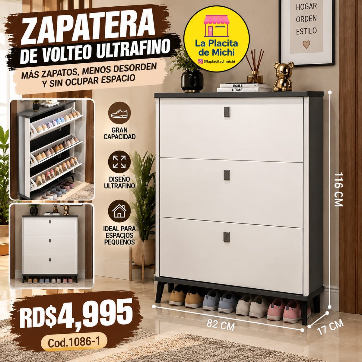 👟✨ ZAPATERA DE VOLTEO ULTRAFINO – MÁS ZAPATOS, MENOS DESORDEN Y SIN OCUPAR ESPACIO ✨👟

(🆔 Cod.1086-1)

💰RD$4,995